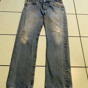 Levi's Distressed Bootcut Jeans - Light Blue